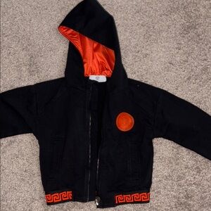 Versace Kids Black and Orange Hooded Jacket